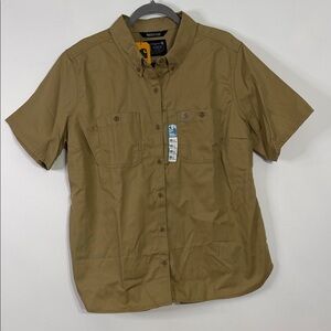 Carhartt Women’s Khaki Relaxed Fit Short Sleeve Shirt